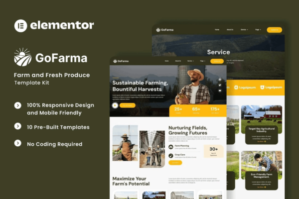 Gofarma – Farm & Fresh Produce Elementor Template Kit